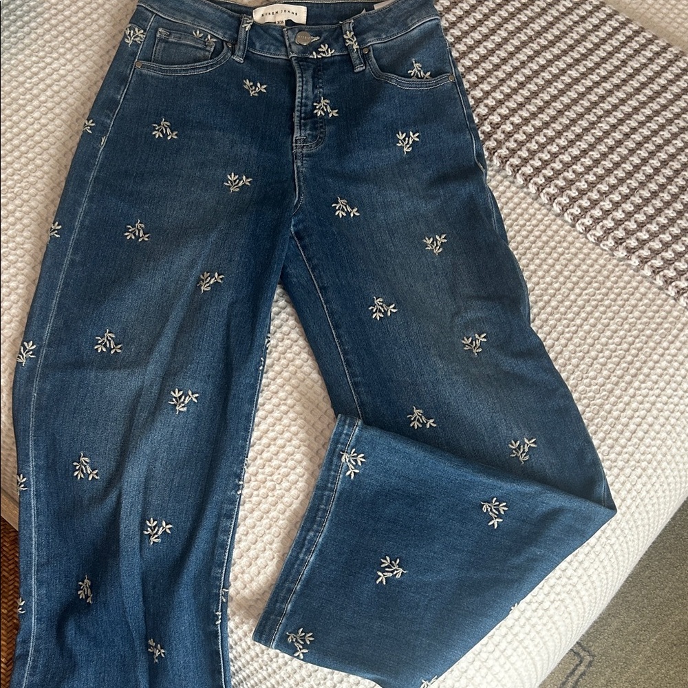 Risen denim pants
